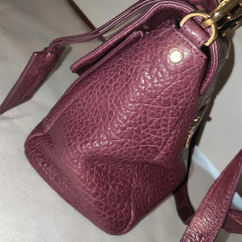 Tory Burch 797 Plum Leather Satchel